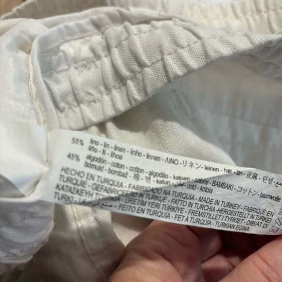 ZARA Sz  M Linen Cotton Blend Cargo Style Multiple Pockets Trousers Pants - Picture 8 of 10